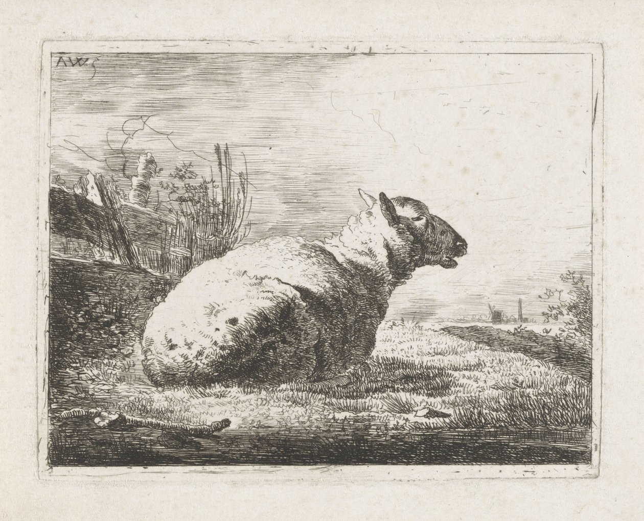 ležící ovce od Abraham Hendrik Winter