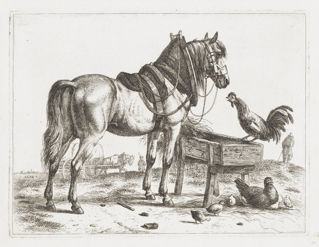 Kůň u krmítka od Abraham Hendrik Winter