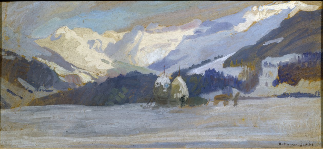 Zasněžená krajina u Diablerets od Abraham Hermanjat