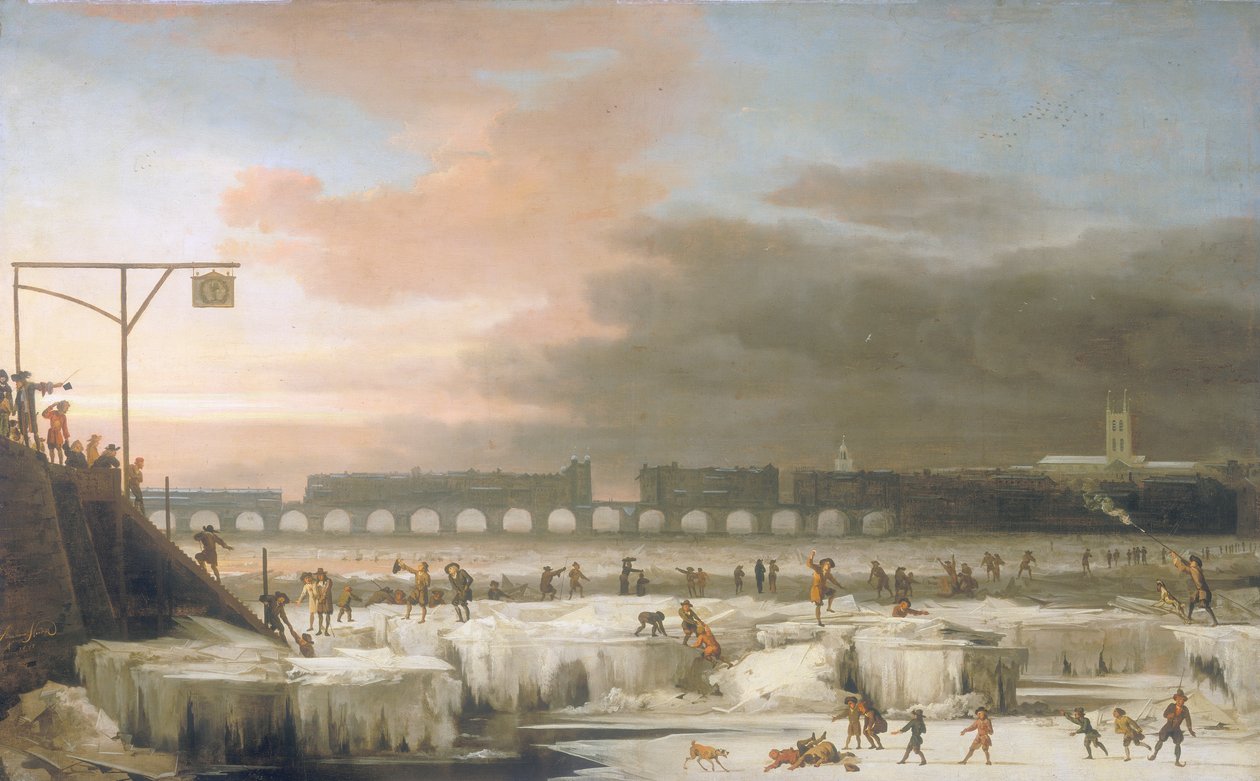 "The Frozen Thames", 1677 od Abraham Hondius
