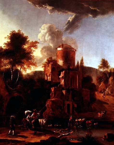 Italská krajina se zříceninami od Abraham Jansz Begeyn