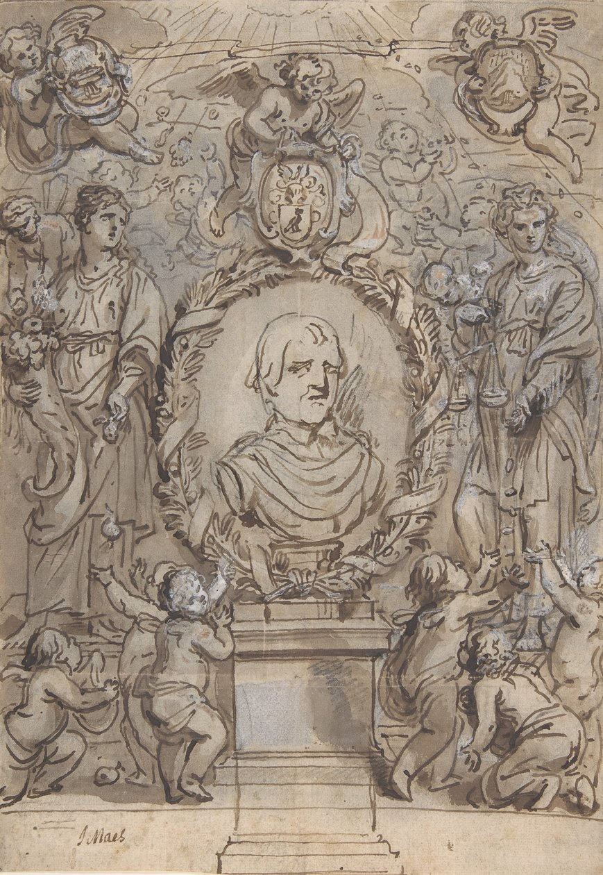 Návrh na titulní stránku, 17. století. od Abraham Jansz van Diepenbeeck