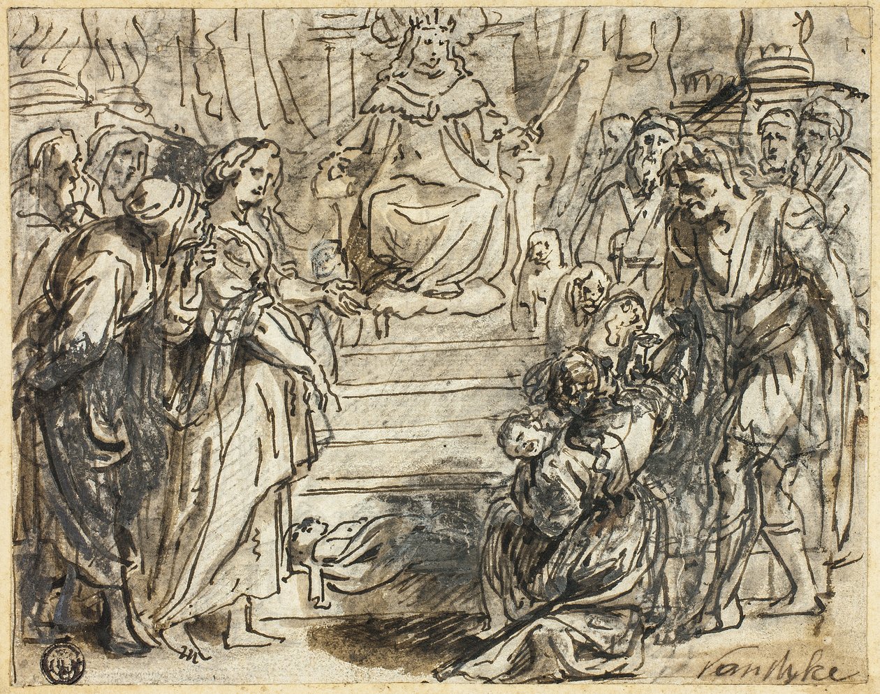 Šalamounův soud od Abraham Jansz. van Diepenbeeck