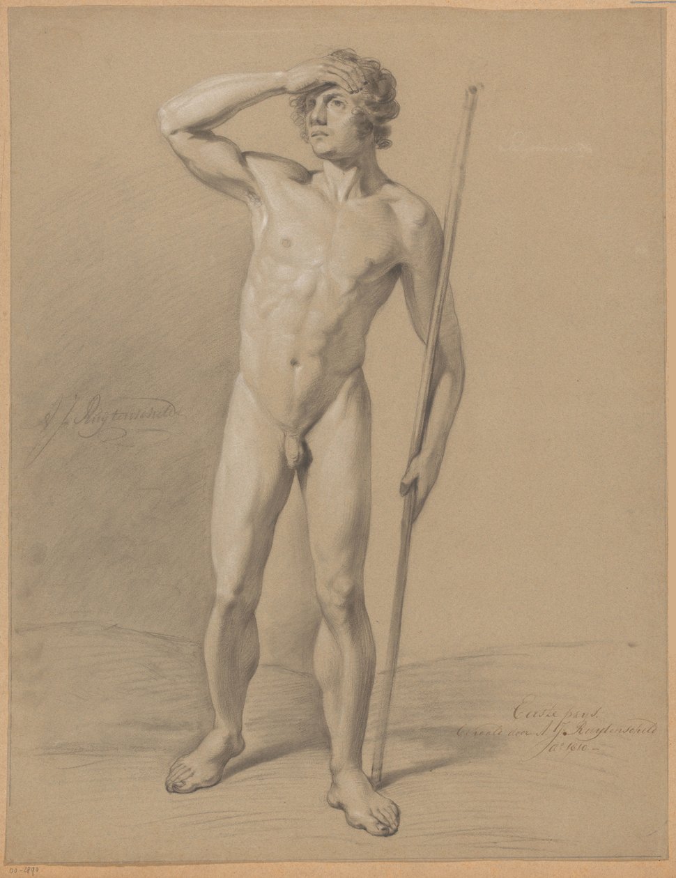 Stojící mužský akt, při pohledu zepředu (1. cena 1810) od Abraham Johannes Ruytenschildt