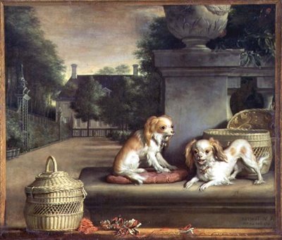 Dva psi v parku od Abraham Lambertsz van den Tempel