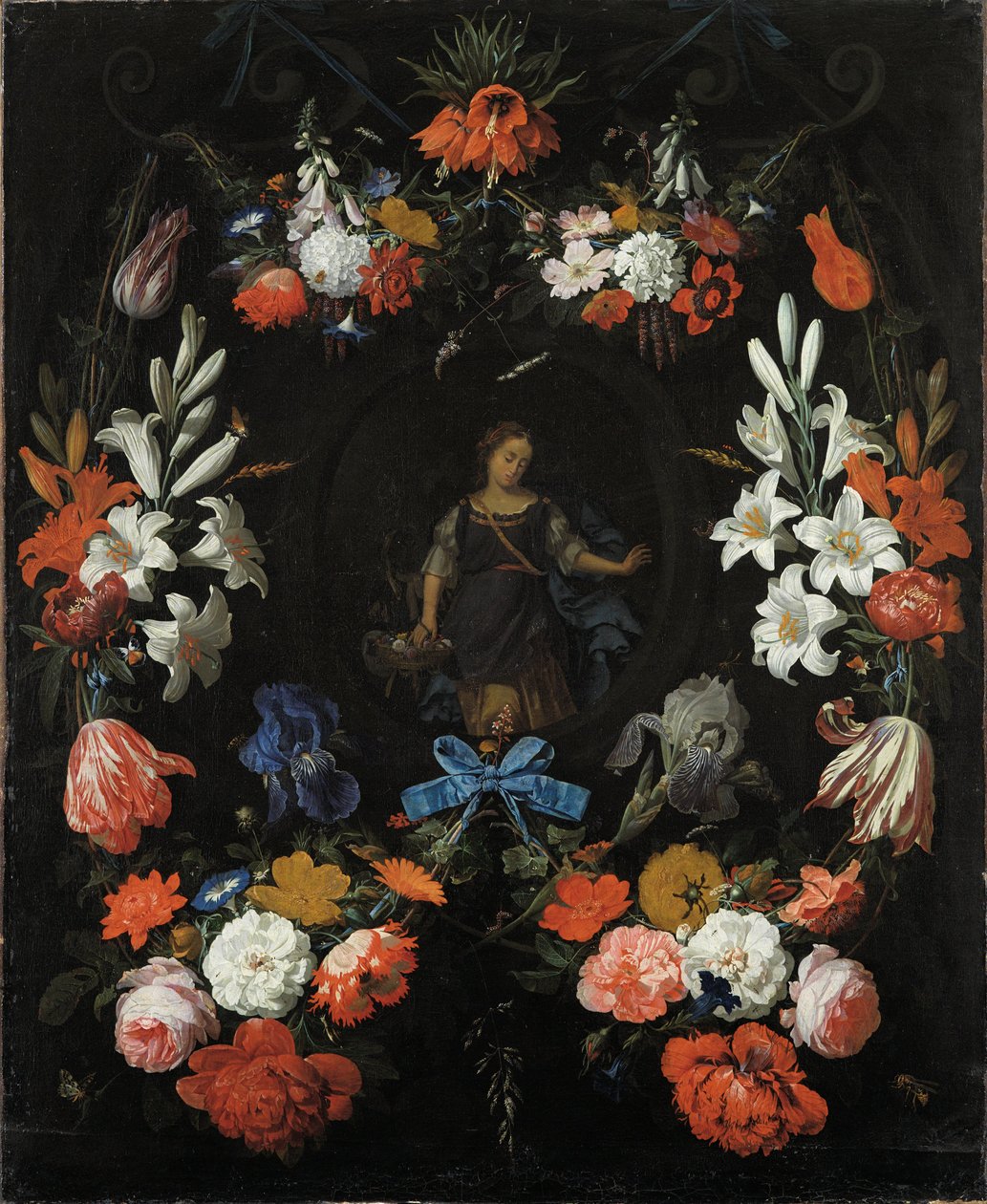 Věnec z květin od Abraham Mignon