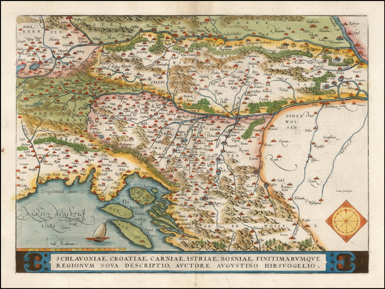 Mapa západního Balkánu z roku 1574 od Abrahama Ortelia od Abraham Ortelius