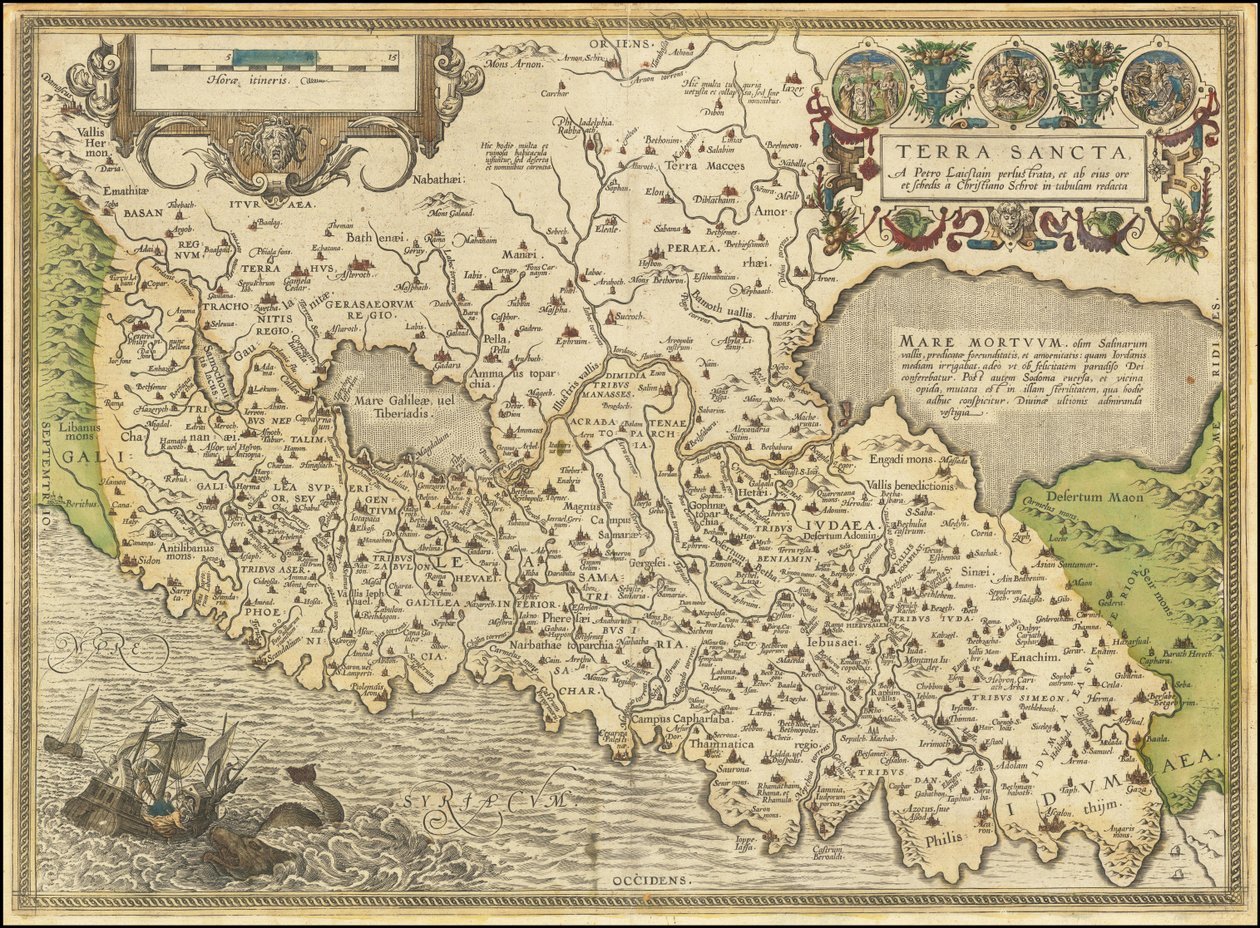 1584 mapa - Terra Sancta, a Petro Laicstain perlustrata, et ab eius ore et schedis a Christiano Schrot in tabulam redacta od Abraham Ortelius