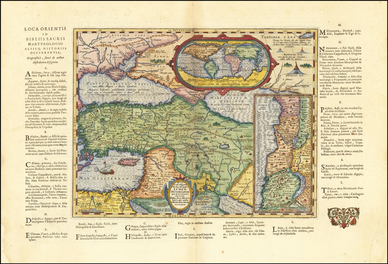 Mapa starověkého světa z roku 1624 podle Bible od Abrahama Ortelia od Abraham Ortelius