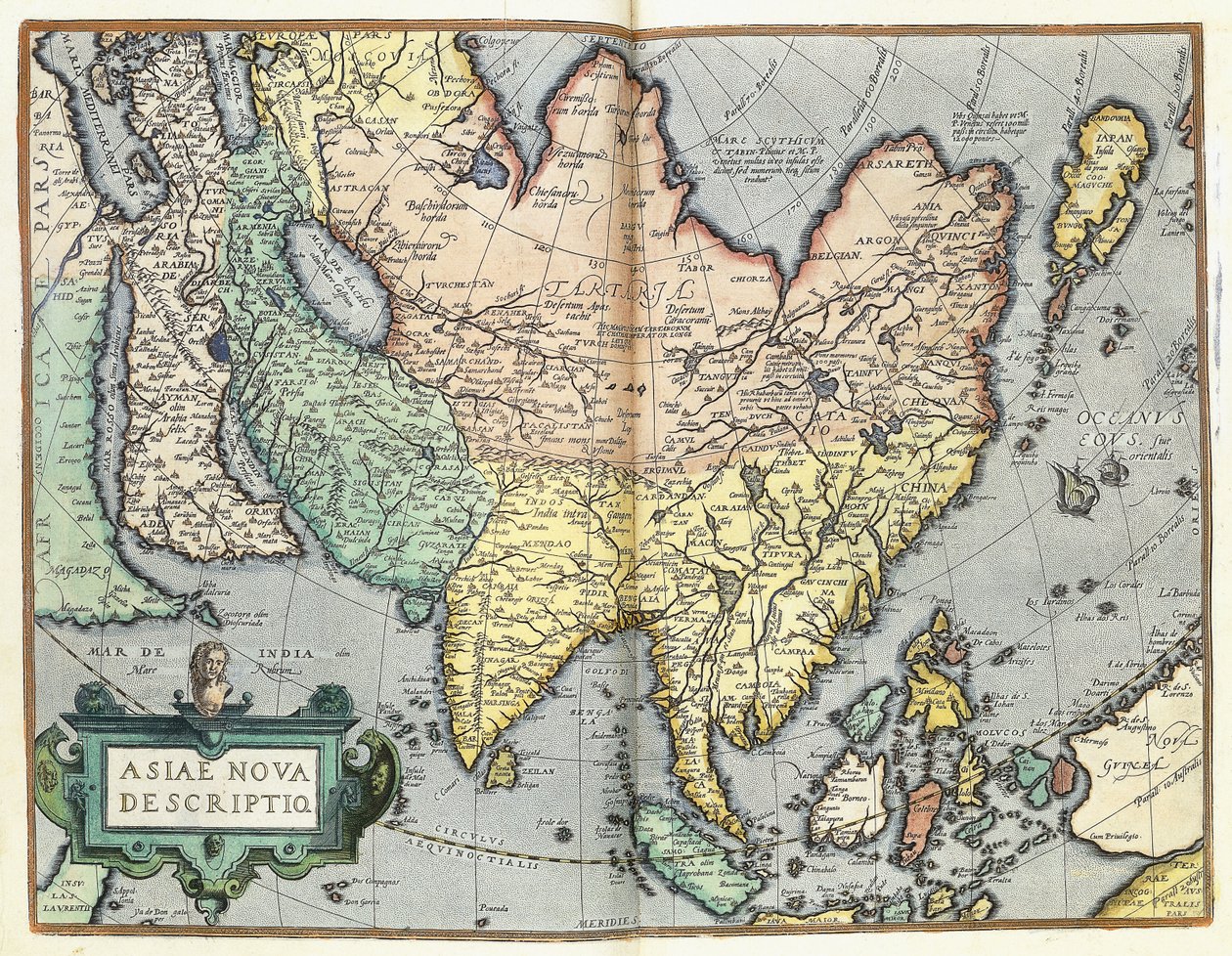 Asie, 1592 od Abraham Ortelius