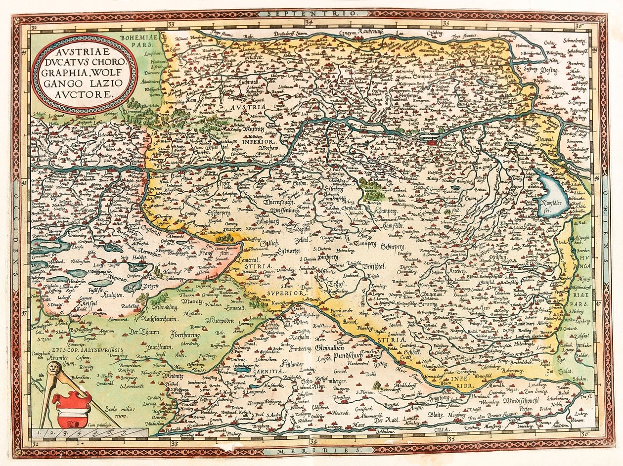 Rakousko Ducatus Chorographia Wolfgango Lazio Auctore Mapa Rakouska Ducatus Chorographia Wolfgango Lazio Auctore Rakousko Ducatus Chorographia Wolfgango Lazio Auctore od Abraham Ortelius