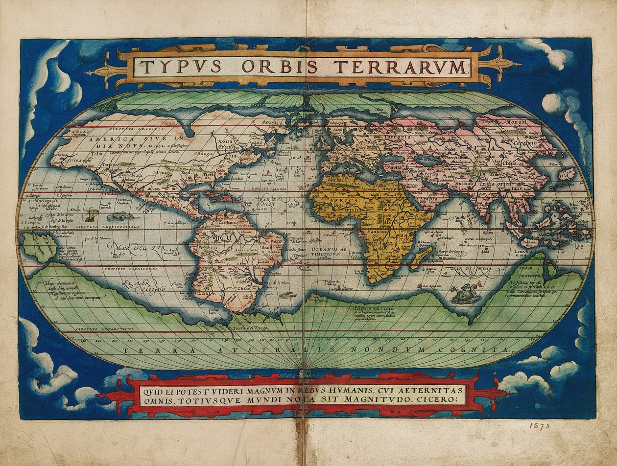 Obrázek zeměkoule světa od Abraham Ortelius