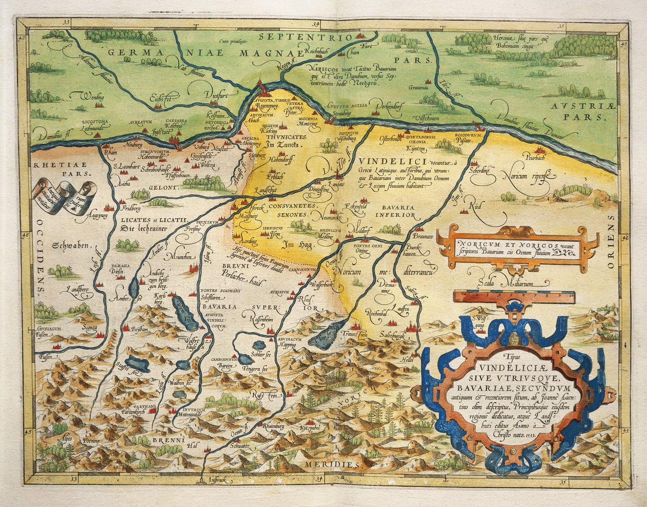 Mapa Bavorska, Německo, z The World