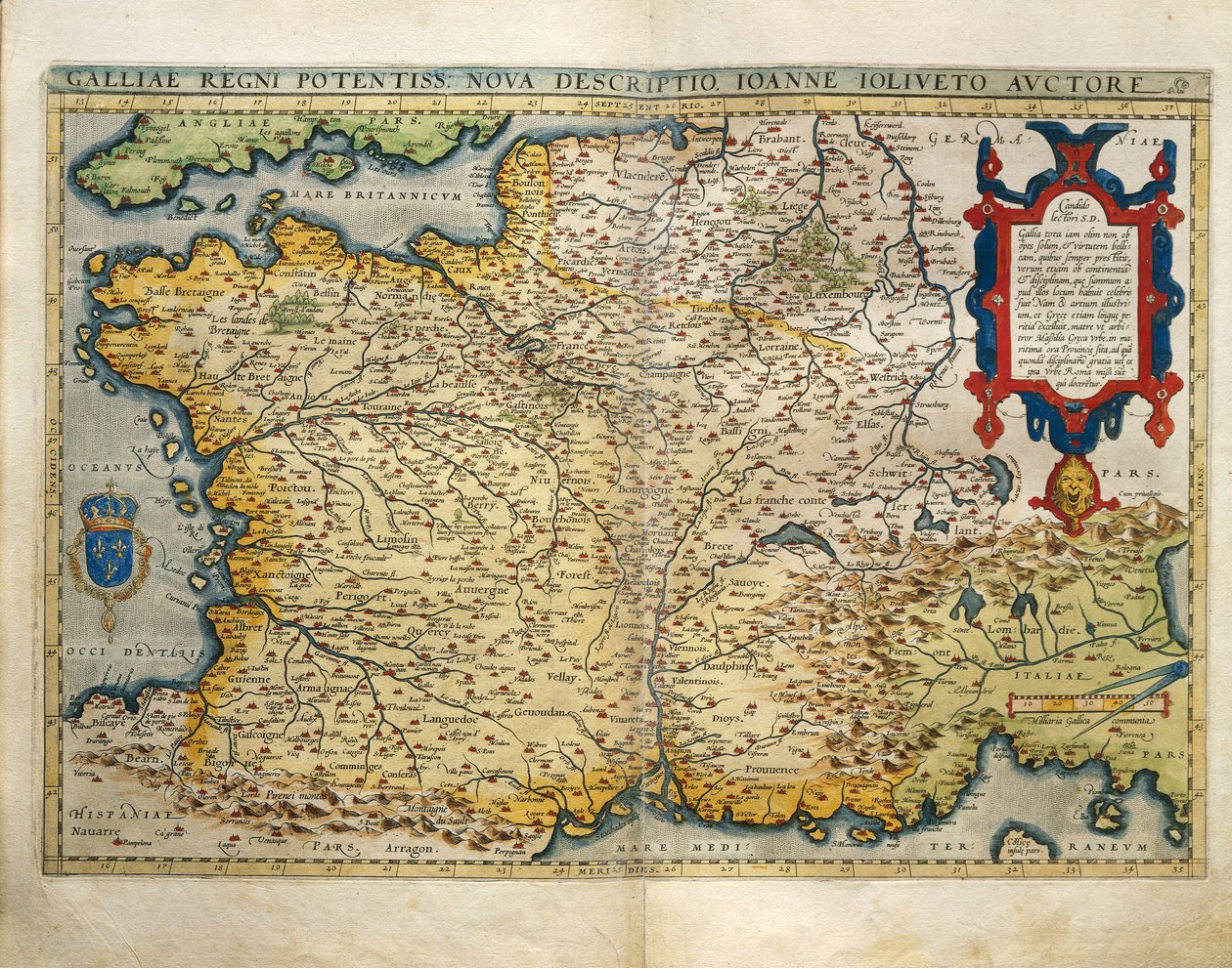 Mapa Francie, ze Světového divadla od Abrahama Ortelia od Abraham Ortelius