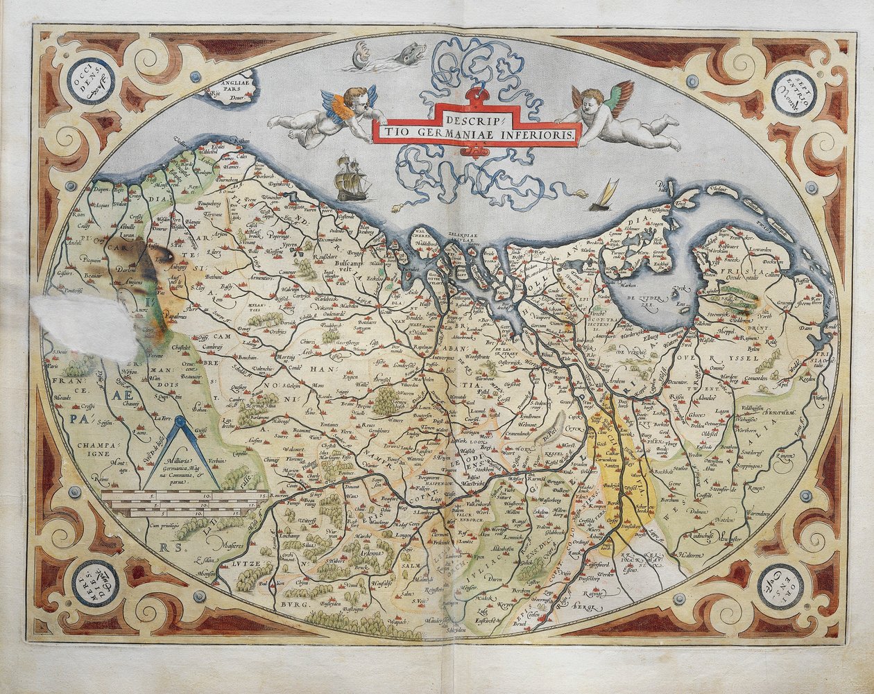 Mapa Nizozemska, ze Světového divadla od Abrahama Ortelia od Abraham Ortelius