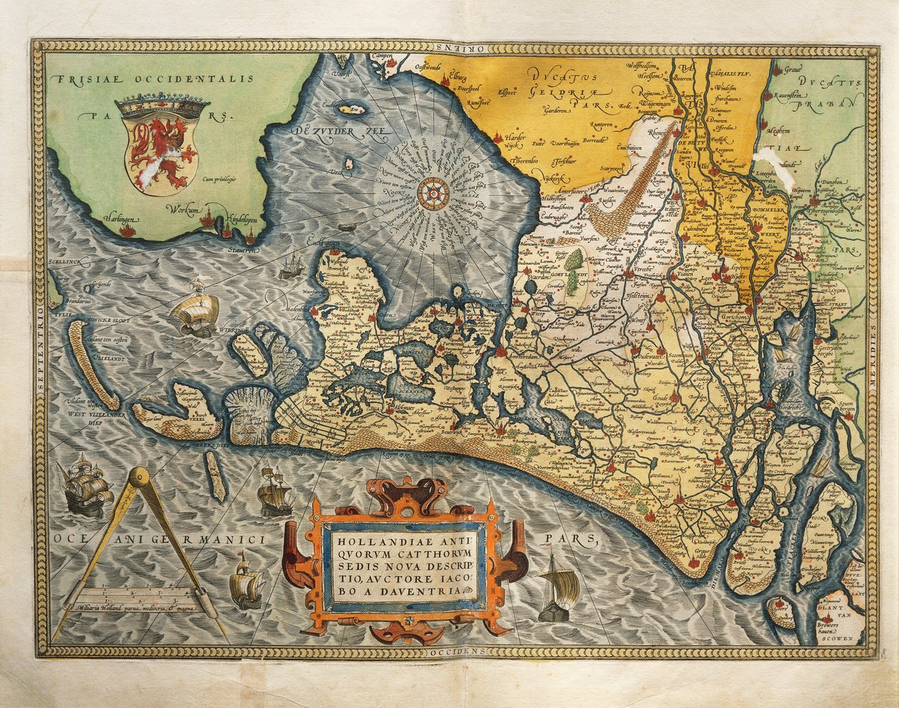 Mapa Nizozemska, ze Světového divadla od Abrahama Ortelia od Abraham Ortelius