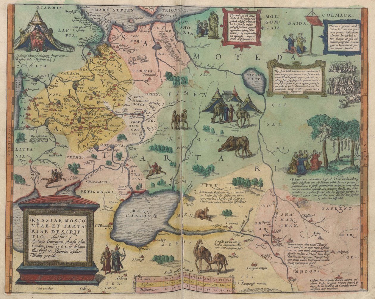 Mapa Ruska Z: Theatrum Orbis Terrarum, 1573 od Abraham Ortelius