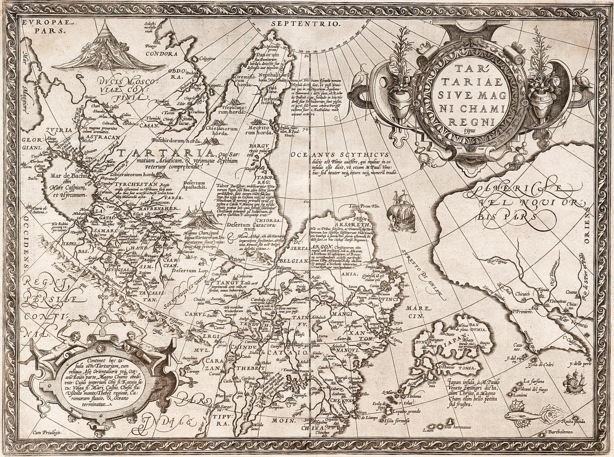 Mapa Ruska Od: Mapa světa od Abraham Ortelius