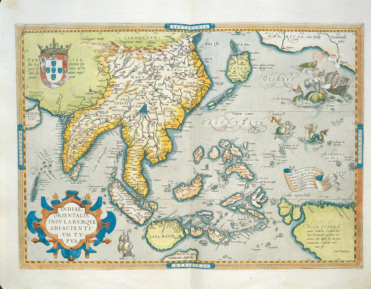 Mapa Indie, z Theatrum Orbis Terrarum od Abrahama Ortelia od Abraham Ortelius