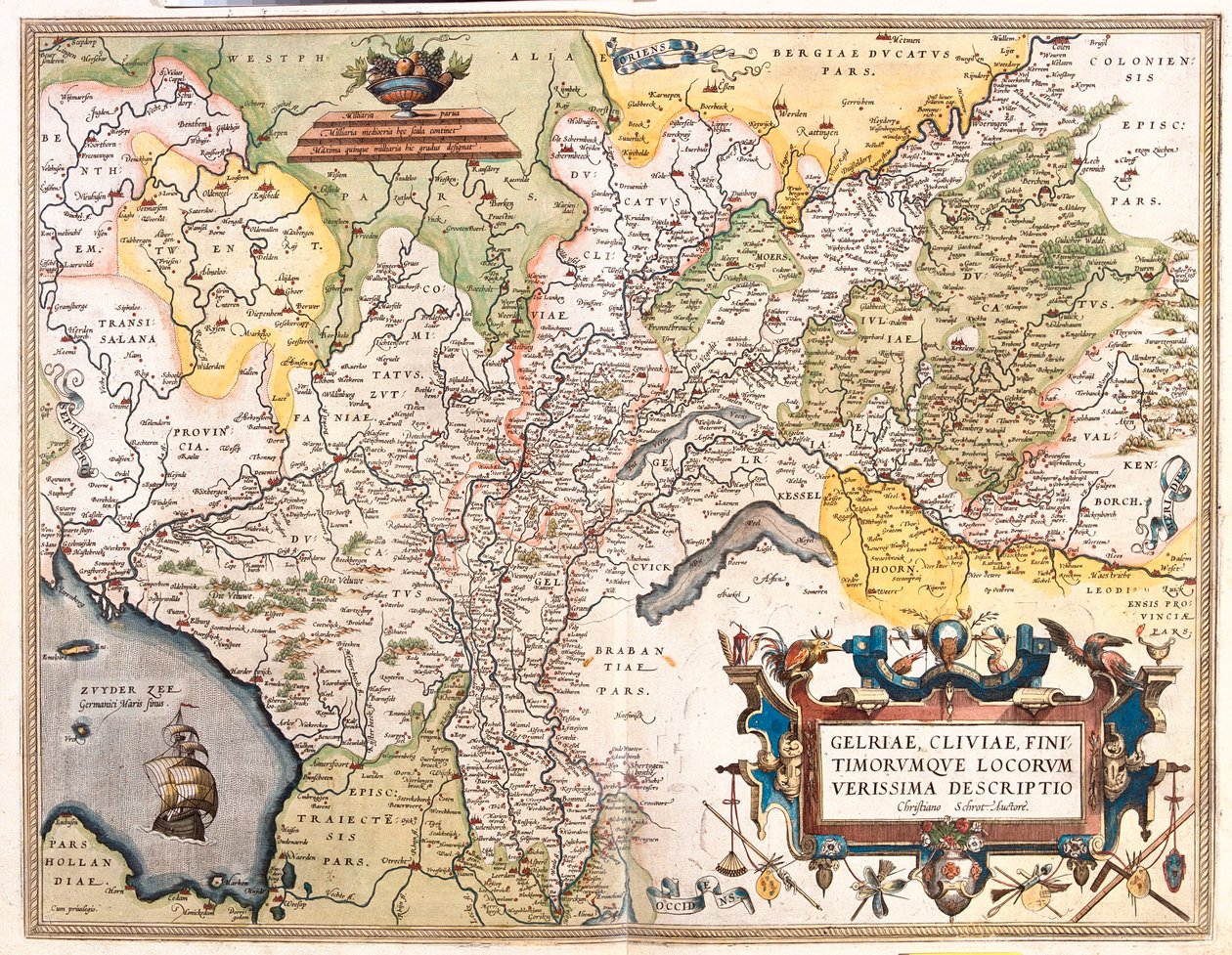 Nizozemsko (provincie: Severní Holandsko, Flevoland, Overijssel, Gelderland, Limburg), Německo (spolková země: Dolní Sasko, Severní Porýní-Vestfálsko) od Abraham Ortelius