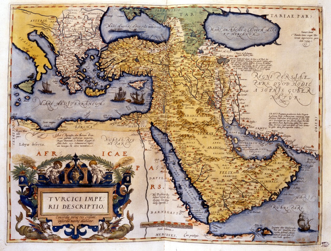 Osmanská říše v roce 1588. Atlas Abrahama Ortelia. od Abraham Ortelius