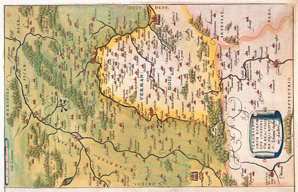 Pikardie, Nord-Pas de Calais , Francie od Abraham Ortelius