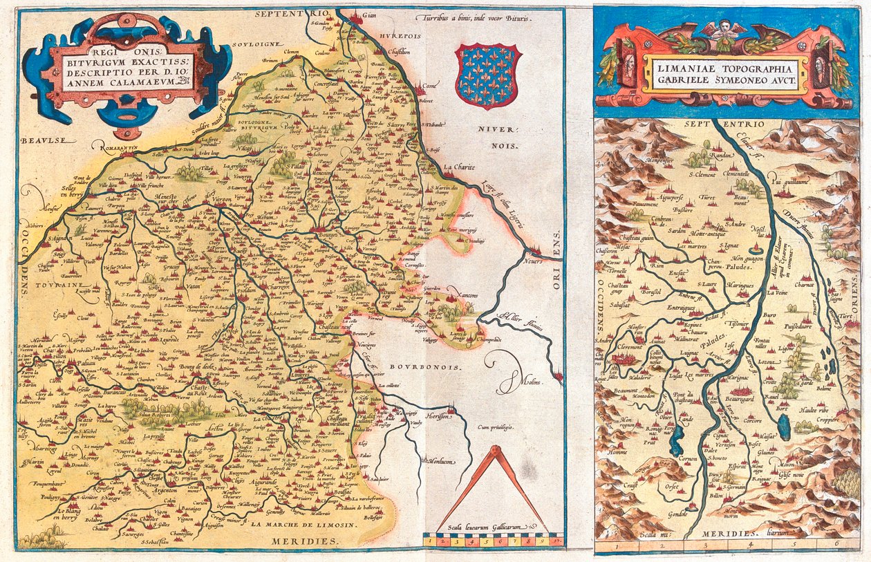 Region-a: Region-a: Centre, Burgundsko, Auvergne, Limousin Region-b: Auvergne, Francie od Abraham Ortelius