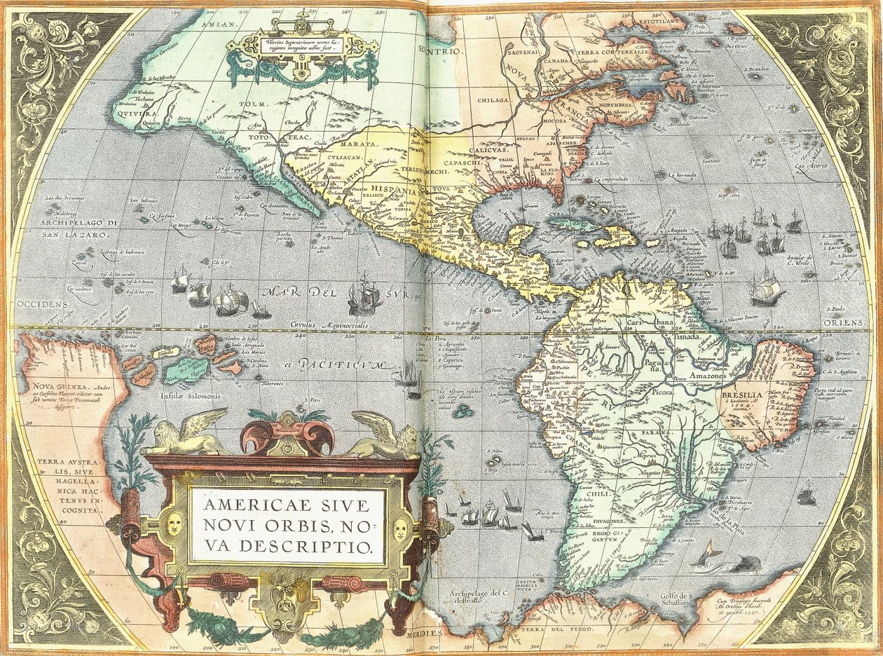 Amerika, 1592 od Abraham Ortelius