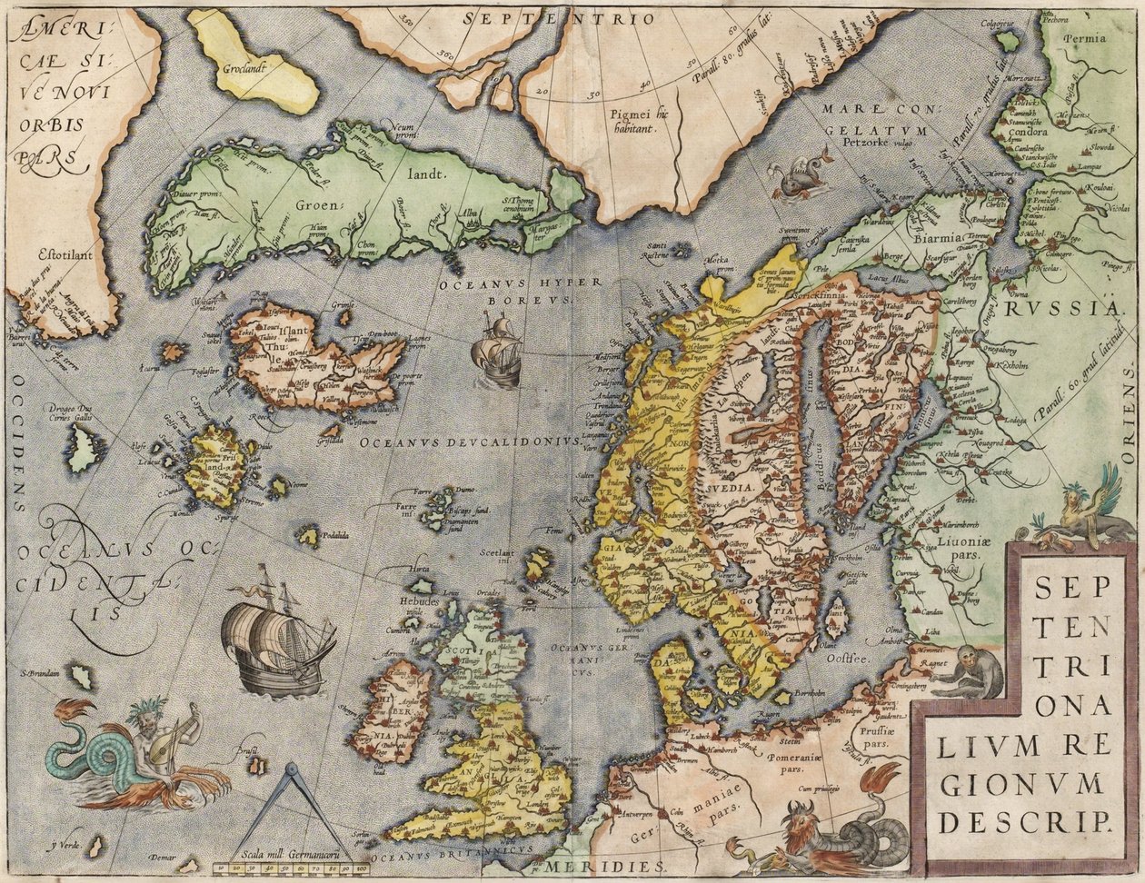 Baltské moře z: Divadlo světa, c. 1608-1610 od Abraham Ortelius