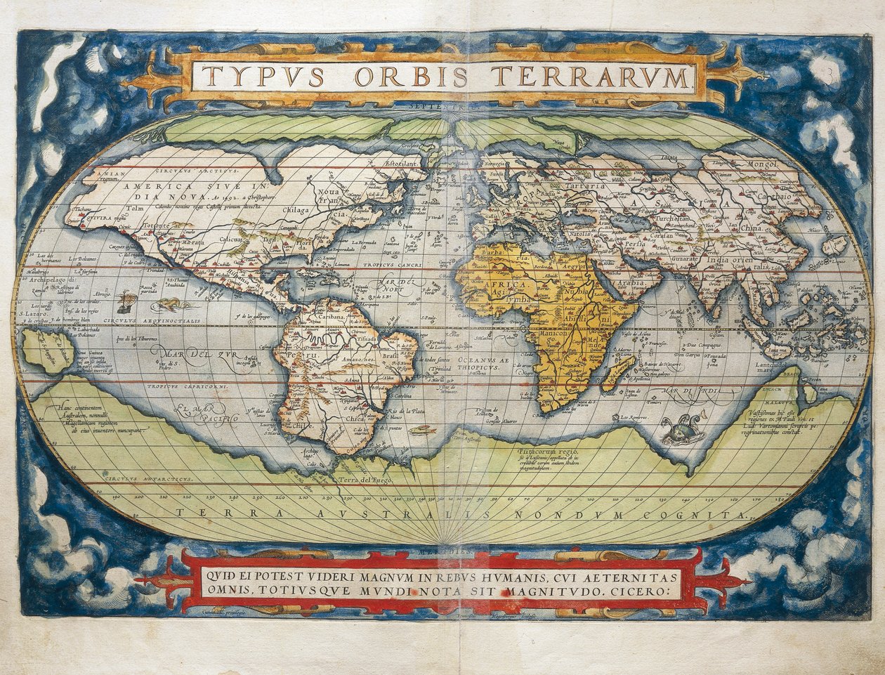 Mapa světa z mapy světa od Abrahama Ortelia od Abraham Ortelius