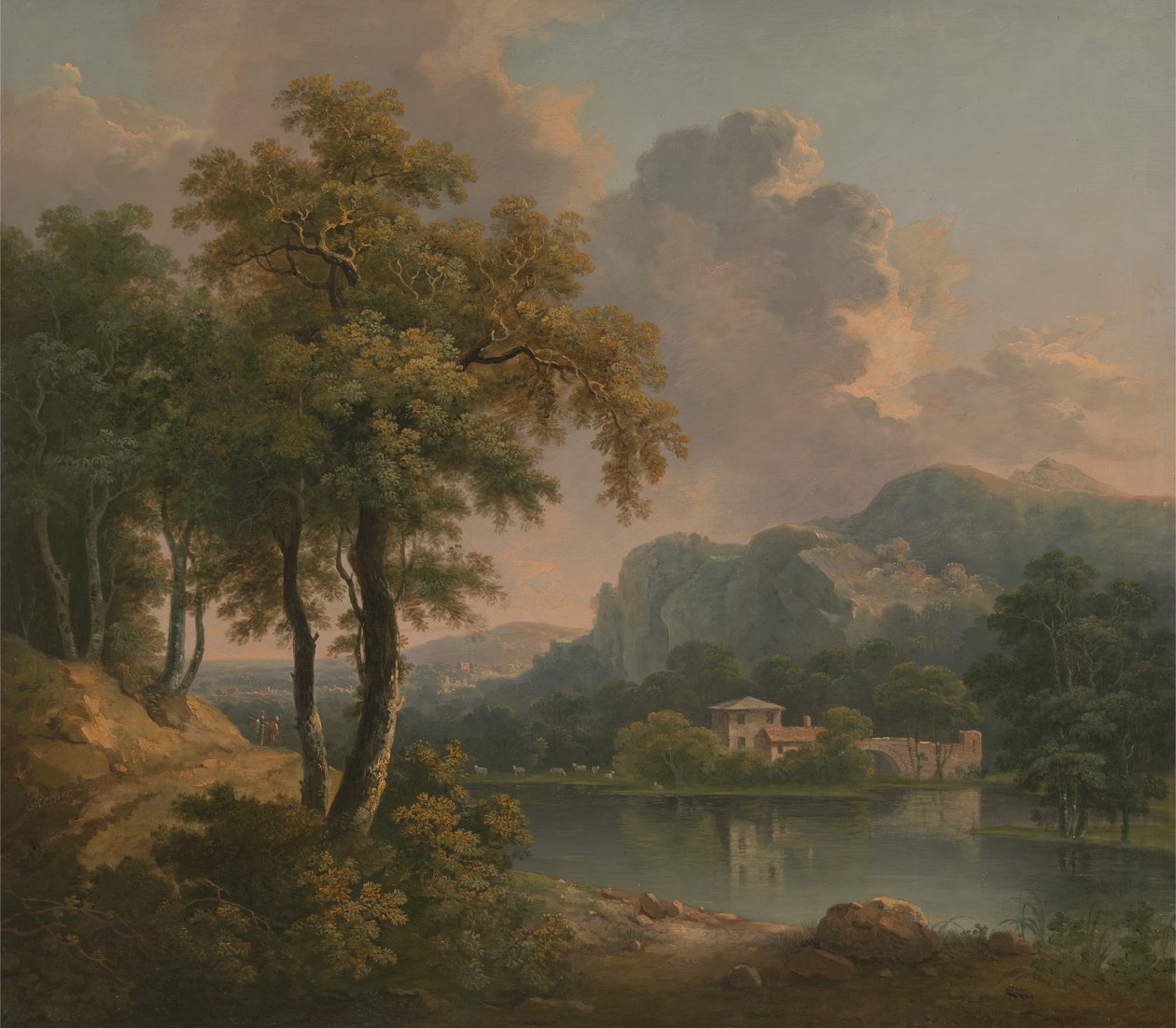 Zalesněná kopcovitá krajina, 1785. od Abraham Pether
