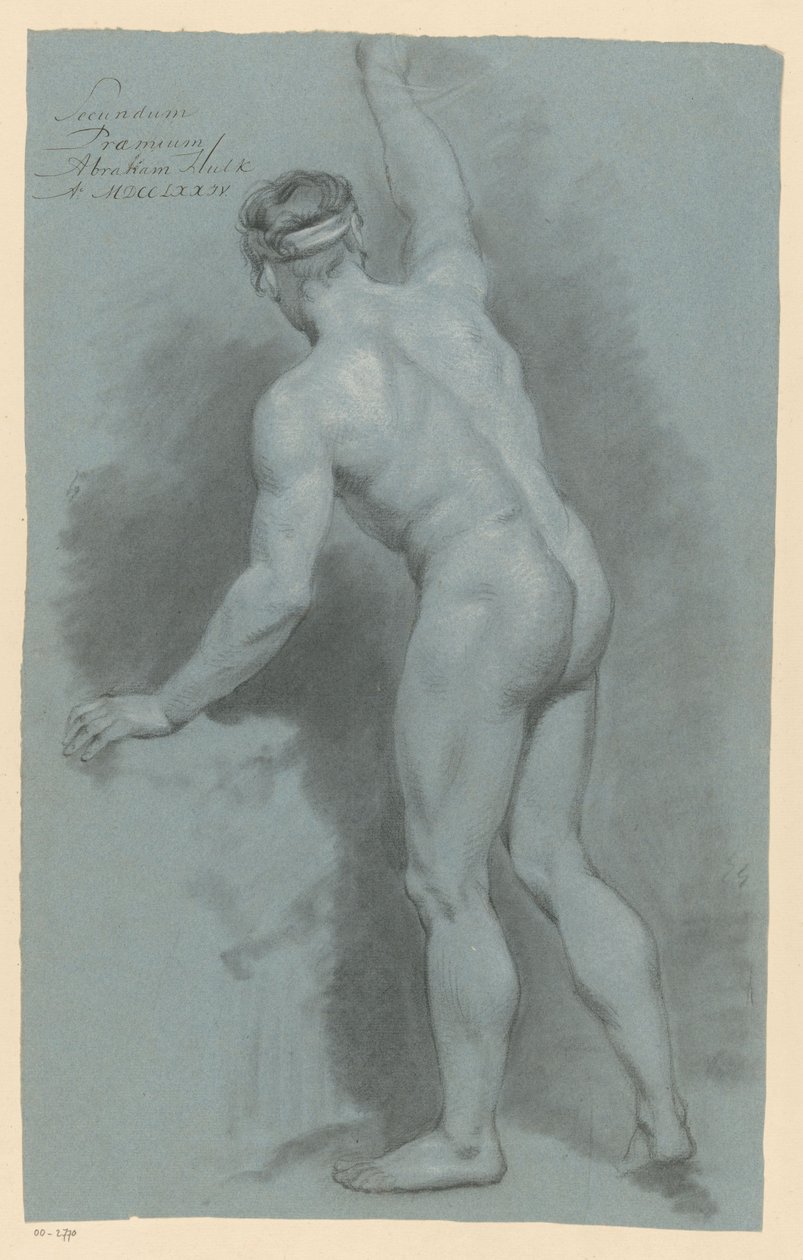 Stojící mužský akt, při pohledu zezadu (2. cena 1774) od Abraham Pietersz. Hulk