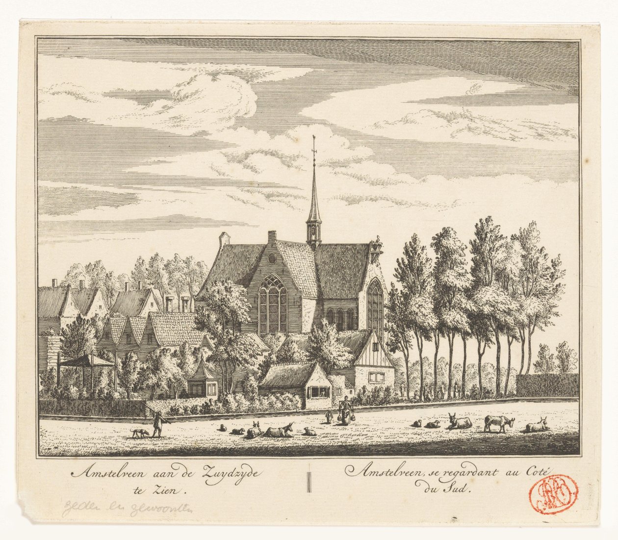 Pohled na Amstelveen od Abraham Rademaker