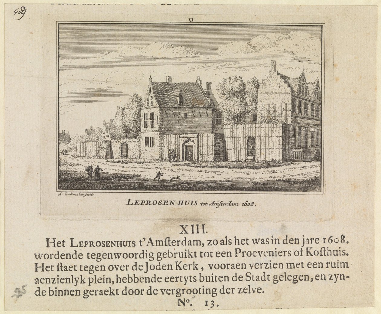 Dům malomocných v Amsterodamu, 1608 od Abraham Rademaker