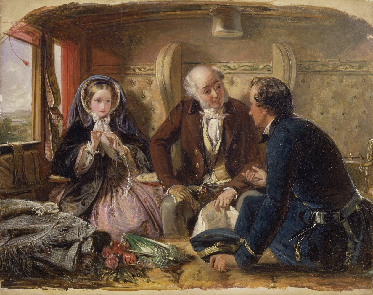 První třída - Setkání A na prvním setkání milovali., 1855 od Abraham Solomon