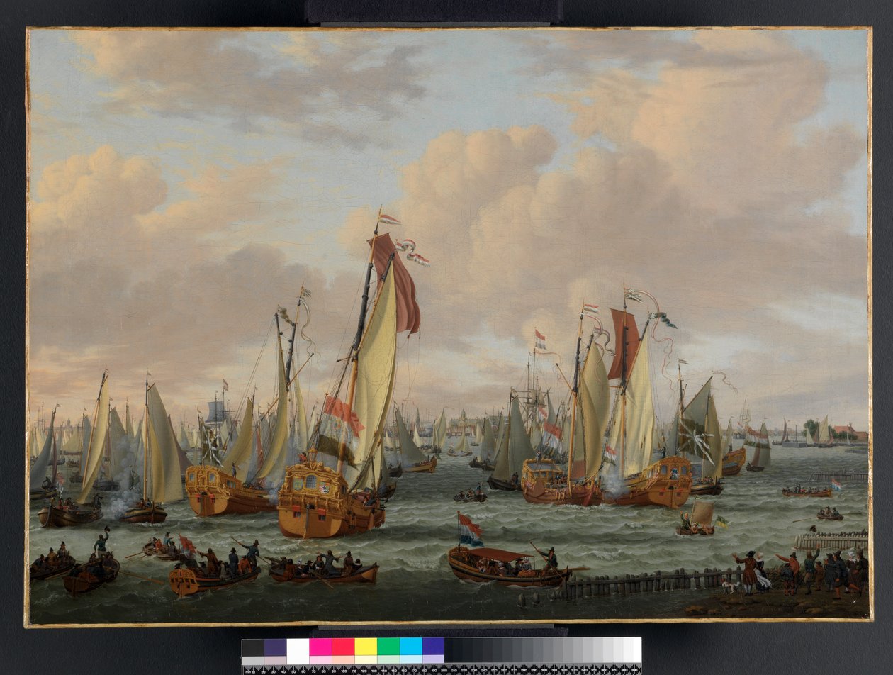 Námořní podvodný boj na Y před Amsterdamem, před rokem 1710 od Abraham Storck
