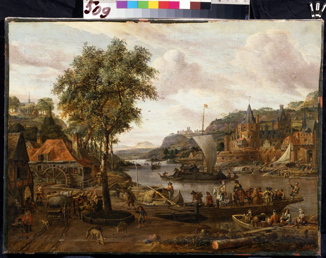 Plachetnice. Obraz Abrahama Storcka (1635-1710). Olej na plátně, 48 x 69 cm, konec 17.-začátek 18. století. Vlámská škola, barokní umění. Muzeum Ermitáž, Petrohrad. od Abraham Storck