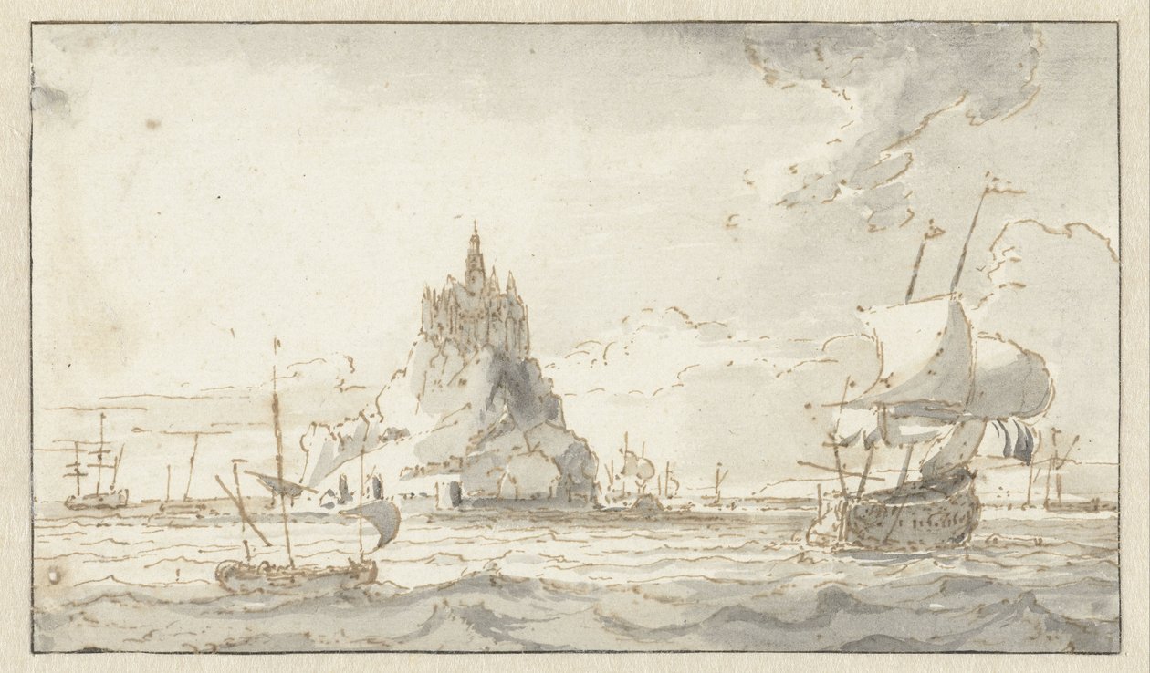 Pohled na Mont-Saint-Michel od Abraham Storck