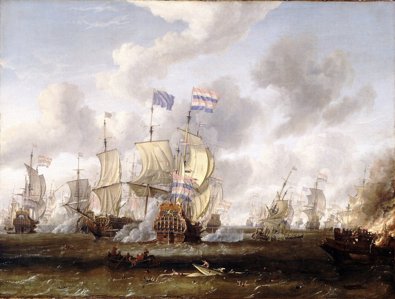 Zlatý Leeuw v bitvě u Texelu, kde se střetl s "Královským princem od Abraham Storck