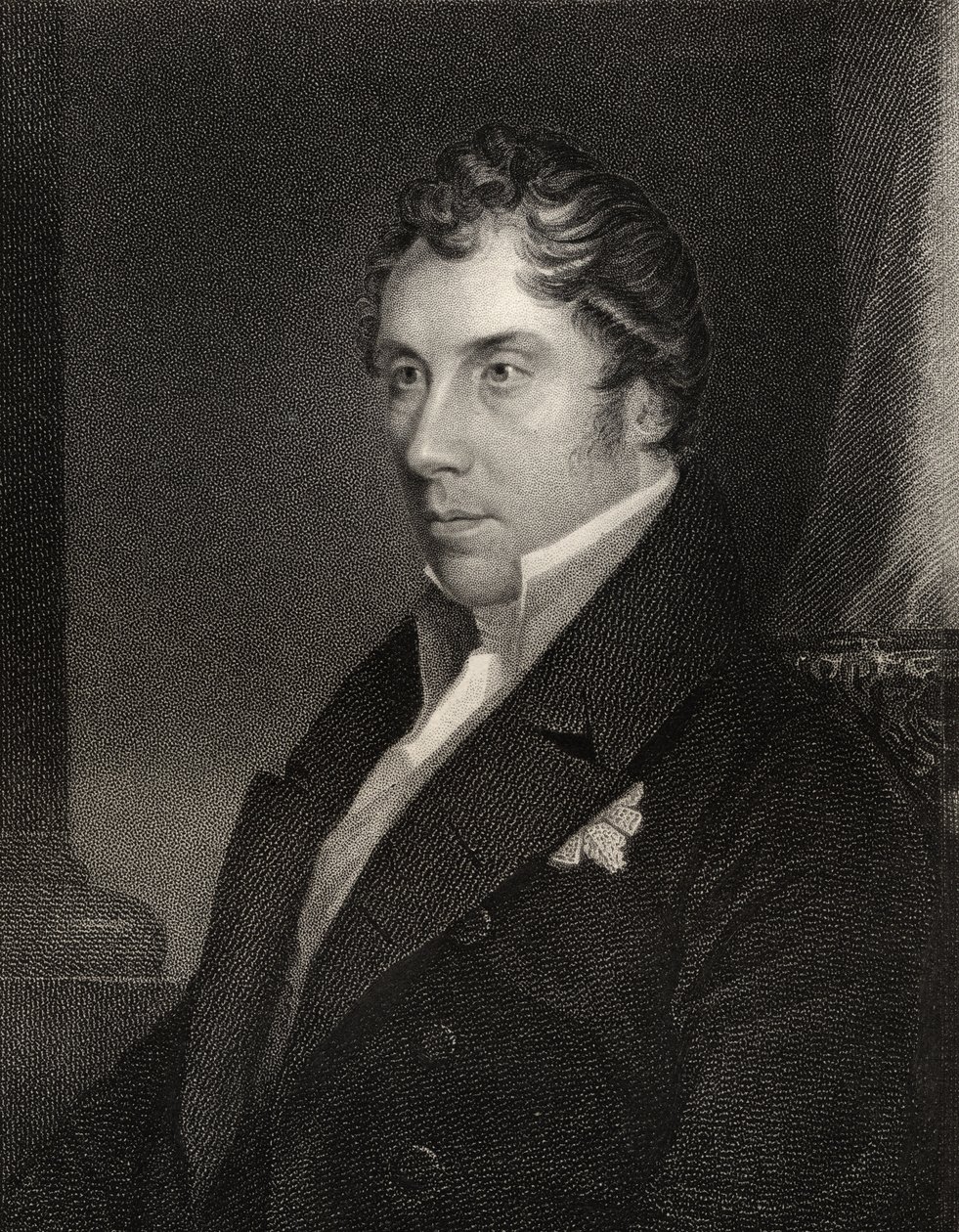 George Hamilton Gordon, vyrytý Thomasem Woolnothem (1785-1857) z 