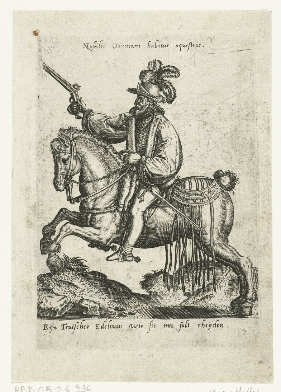 Německý jezdec s pistolí od Abraham de Bruyn (attributed to)