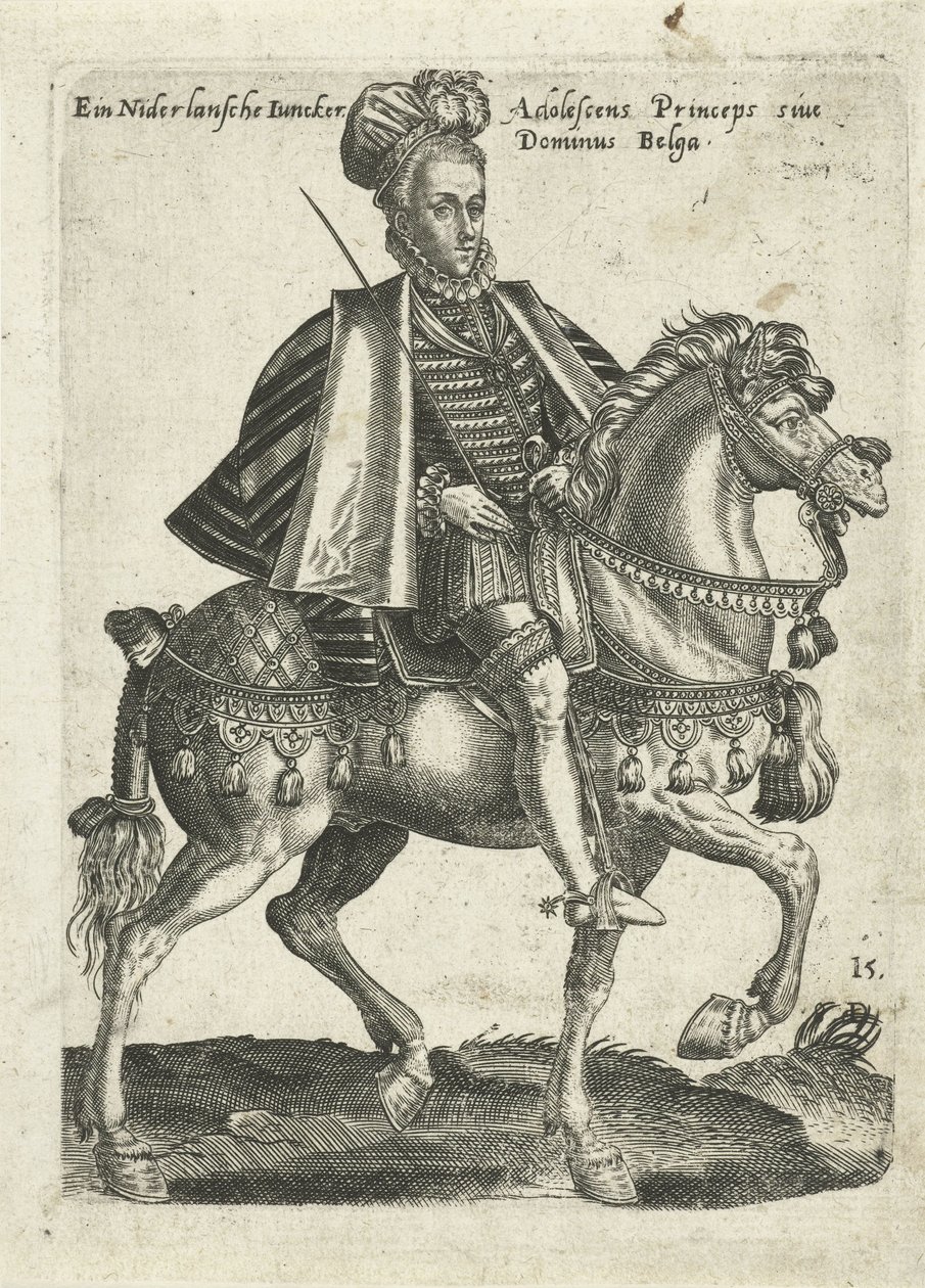 Holandský panoš na koni od Abraham de Bruyn (attributed to)