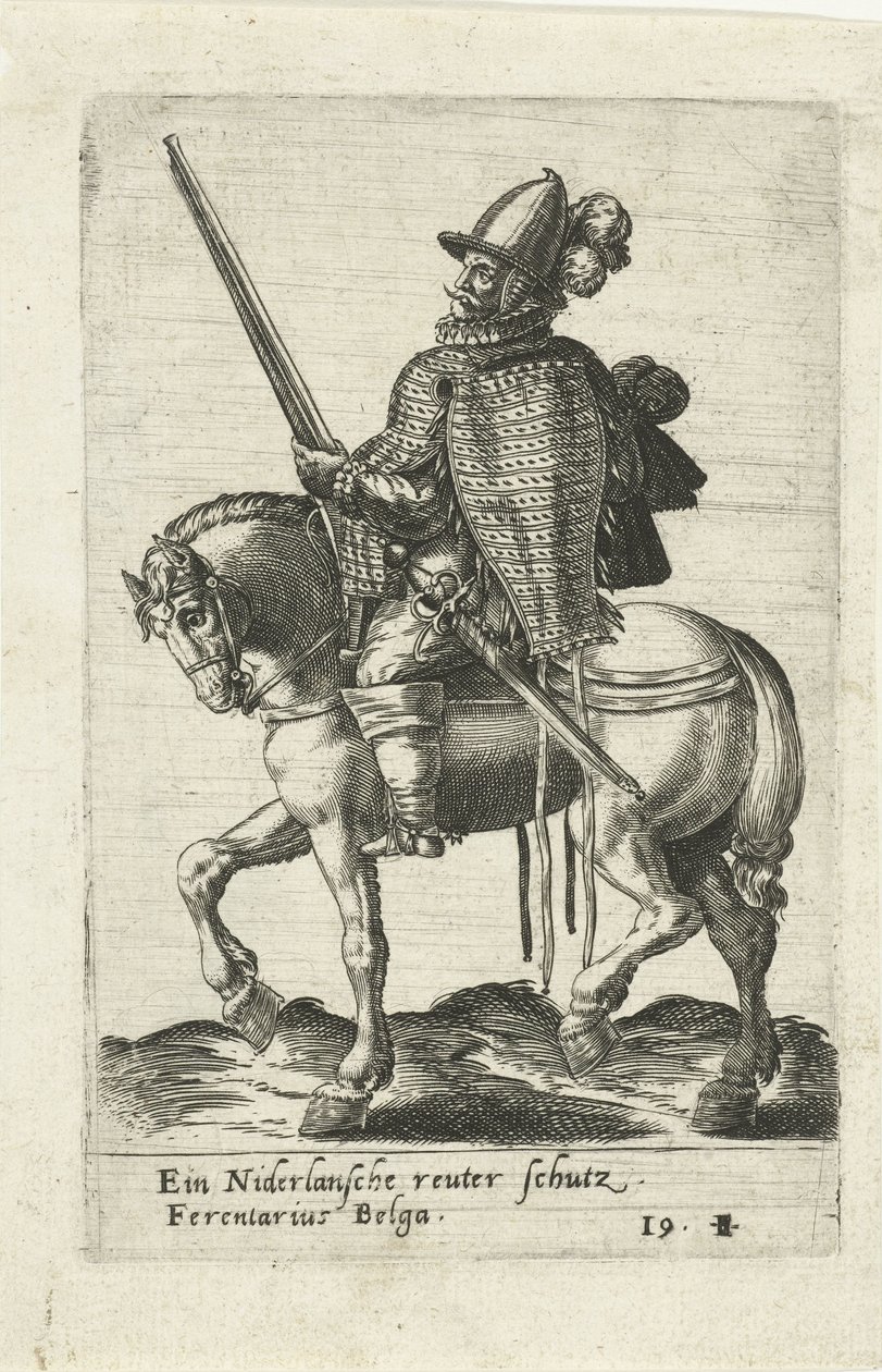 Holandský jezdec s puškou od Abraham de Bruyn (attributed to)
