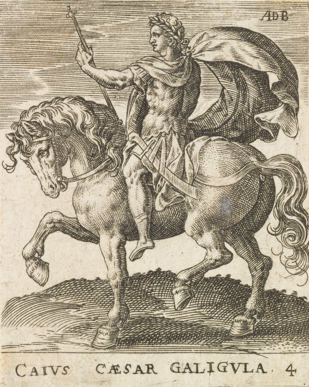 Caius Caesar Galigula z dvanácti Caesarů na koni, ca. 1565-1587, ca. 1565-1587. od Abraham de Bruyn