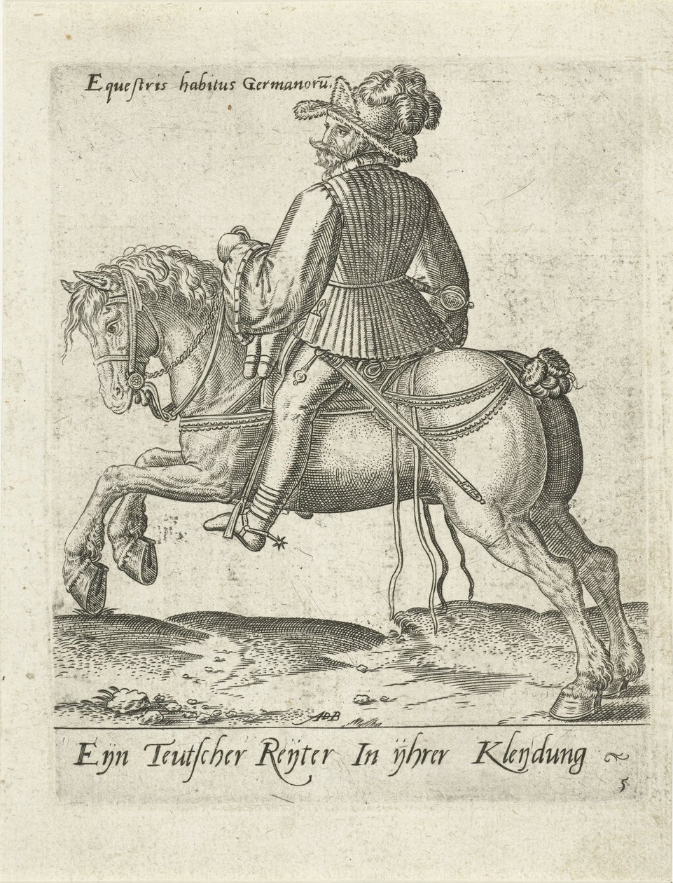 Německý jezdec od Abraham de Bruyn