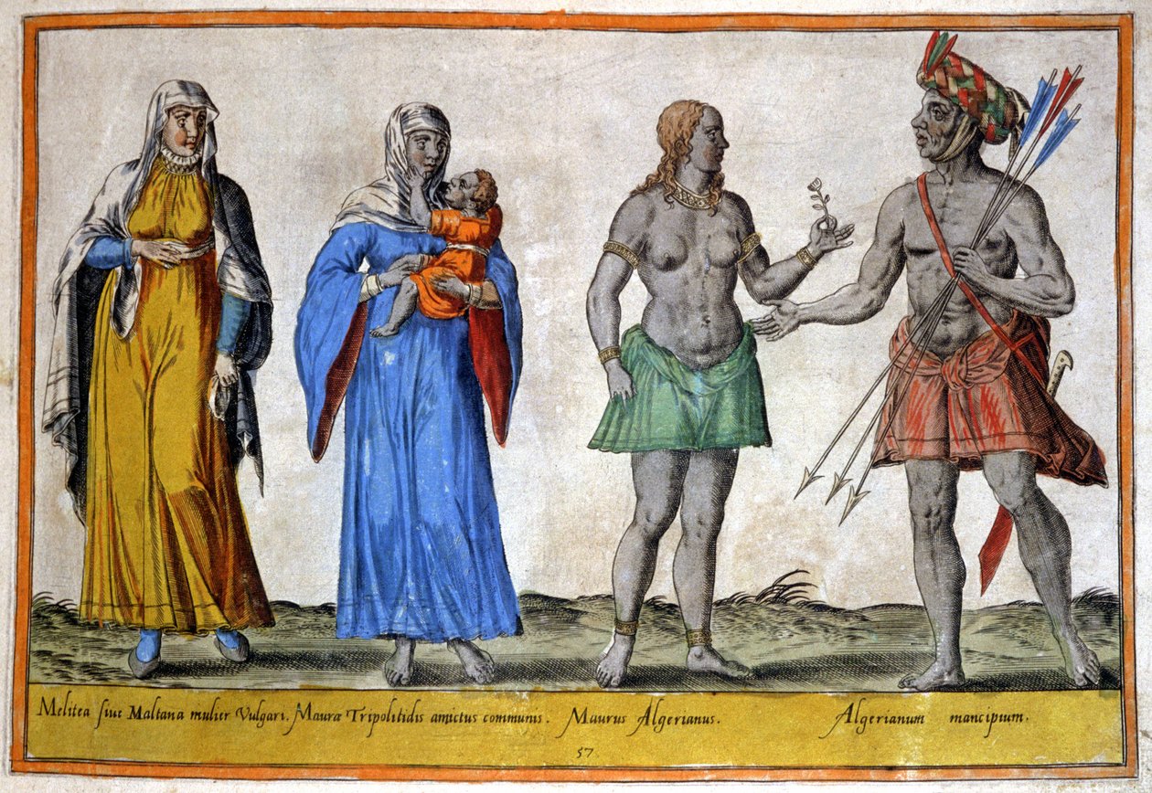 Domorodí obyvatelé severní Afriky, asi 1580 (rytina) od Abraham de Bruyn