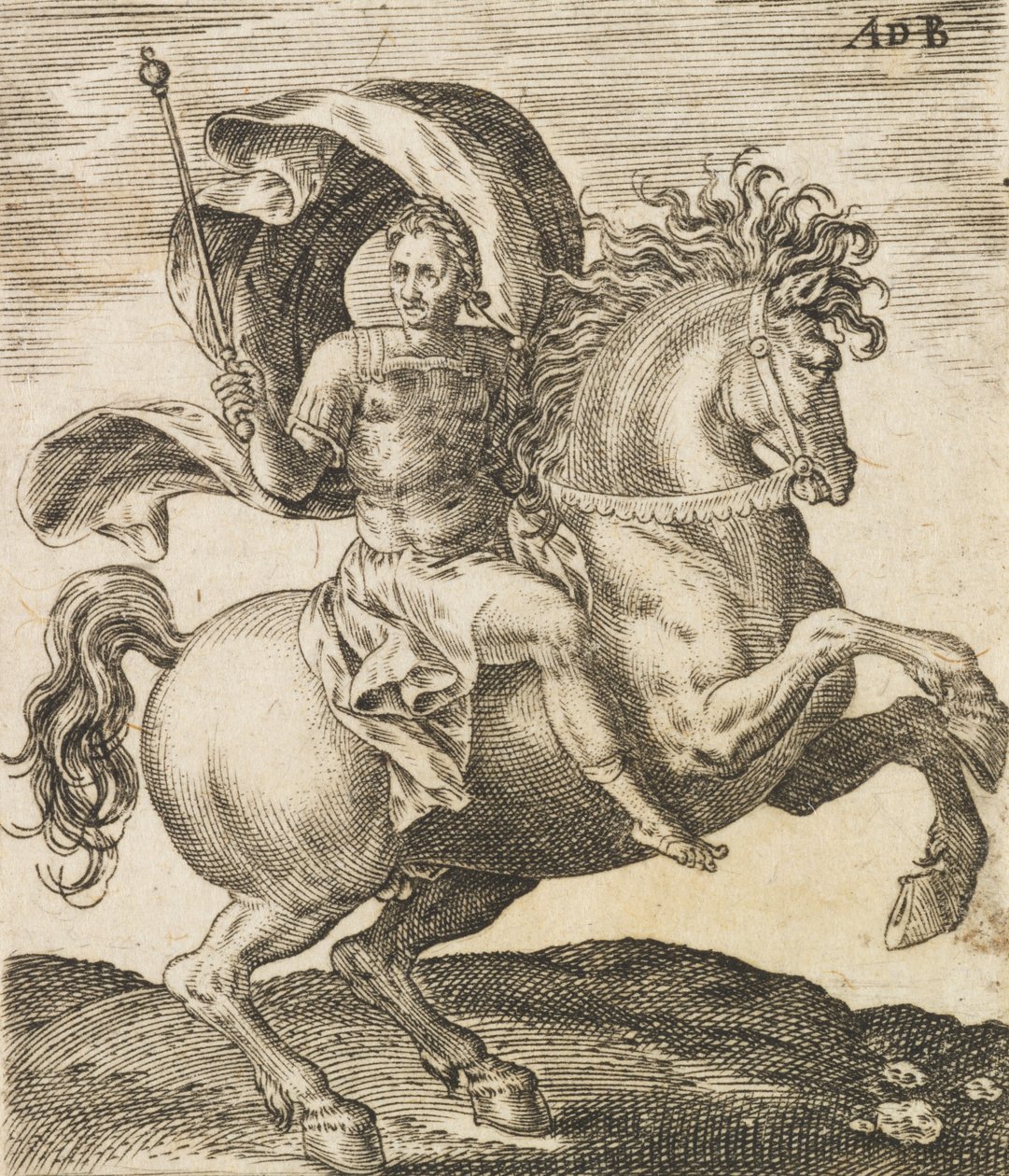 Sergius Galba z Dvanáct Caesarů na koni, c1565-1587. od Abraham de Bruyn