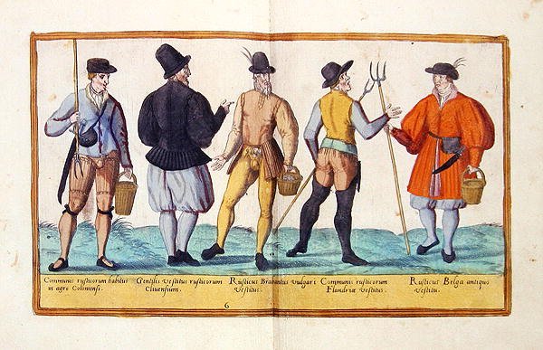 Kostýmy ze šestnáctého století z „Omnium Poene Gentium Imagines“, vydané v Kolíně nad Rýnem od Abraham de Bruyn