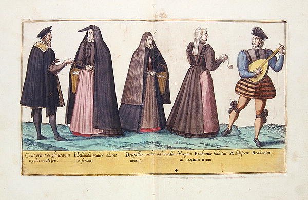Kostýmy ze šestnáctého století z „Omnium Poene Gentium Imagines“, vydané v Kolíně nad Rýnem od Abraham de Bruyn