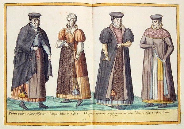 Kostýmy ze šestnáctého století z „Omnium Poene Gentium Imagines“, vydané v Kolíně nad Rýnem od Abraham de Bruyn